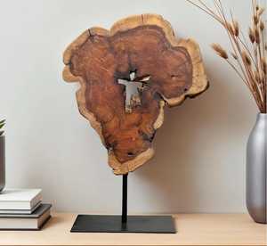 Árbol de madera Escultura de madera para su mesa Artesanías indias hechas en la India La combinación real de hierro y madera - Product Image 1