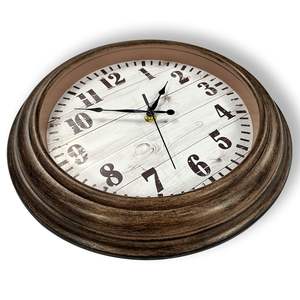 Horloge murale vintage silencieuse de 12 pouces, sans tic-tac, rustique, antique, à aiguille unique, mouvement à quartz, alimentée par USB - Product Image 5