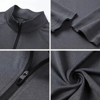 Sudadera de media cremallera para hombre, ropa deportiva activa de secado rápido, camisetas deportivas para hombre, camisetas atléticas para correr, entrenamiento, camisetas de manga larga para gimnasio para hombre 2024