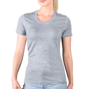 Camisetas de mujer ligeras casuales lisas con cuello en V profundo al por mayor de diseño internacional - Product Image 2