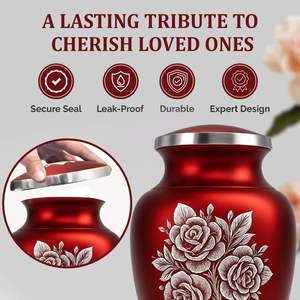 Urne funéraire en métal de style américain artisanale, urne funéraire en rose pour femmes et hommes, pour les cendres humaines d'une femme et d'un homme adultes - Product Image 3