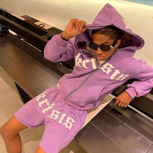 Survêtement lourd personnalisé 100% coton 400 Gsm French Terry pour ensemble de joggings et sweats à capuche à imprimé bouffant pour l'hiver - Product Image 5