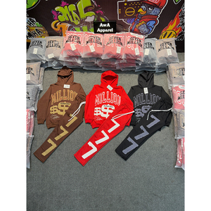 Conjunto Deportivo de Invierno para Hombre, con Capucha, Estilo Urbano, Personalizado con Logotipo Serigrafiado, 100% Algodón - Product Image 2