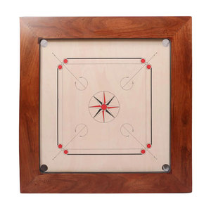 Jeu de société carrom Vintage en bois pour la famille, jeu de plein air, sans joint, 35x35 pouces - Product Image 1