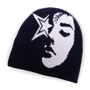 หมวกบีนนี่ถักลายหัวกะโหลกสำหรับหน้าหนาว Y2k หมวกบีนนี่ถักโลโก้ได้ตามต้องการสำหรับทุกเพศ - Product Image 5