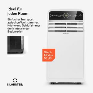 เครื่องปรับอากาศแบบพกพา 7000 BTU สำหรับบ้าน ควบคุมผ่านแอพ WiFi 3 in 1 ระบบทำความเย็น ลดความชื้น และพัดลม สำหรับห้องขนาด 10-15 ตร.ม. ระดับเสียง 52 เดซิเบล สีขาว - Product Image 4