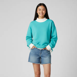 Sudadera informal de invierno de manga larga de algodón de gran tamaño para Nu Alpha Phi sudadera universitaria de cuello simulado de dos tonos con logotipo frontal - Product Image 3