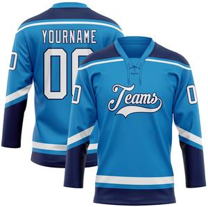 Maillot de hockey sur glace personnalisé pas cher, chemises de hockey sur glace, impression sublimée, unisexe, OEM personnalisé, style nouveau design, lacets, vêtements de hockey - Product Image 3