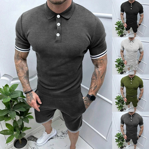 Camisetas y pantalones cortos informales para hombre, polos para hombre, conjuntos de dos piezas para hombre, conjuntos de moda de verano 2025, algodón Premium - Product Image 5