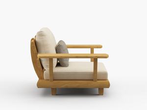 Sillón de Jardín Xylie Hecho de Madera de Teca Sólida con Cojines Gruesos y un Acabado Natural - Product Image 4
