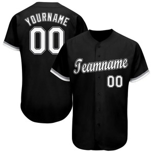 Meilleures ventes Vêtements d'équipe personnalisés Maillot de baseball noir blanc-gris personnalisé - Product Image 1