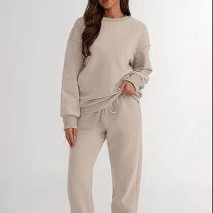 Conjunto Deportivo Informal para Mujer, Sudadera con Capucha, Lavado Ácido, 100% Algodón, Transpirable, Secado Rápido, Ajuste Cómodo - Product Image 1