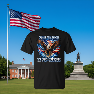Maglietta promozionale USA per il 250° anniversario dell'Aquila Calva Americana 1776-2026 - Product Image 3
