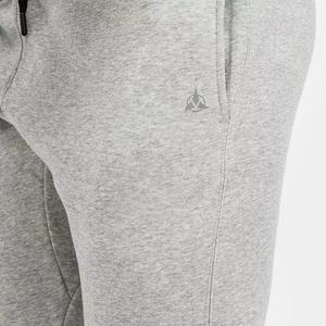 Confortable coupe conique French Terry respirant taille élastique Jogger pantalons de survêtement Logo personnalisé hommes gris chiné prix bon marché - Product Image 3