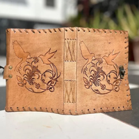 Cahier de croquis vintage en cuir véritable Love Birds 5x7 avec fermeture d'album photo pour hommes et femmes