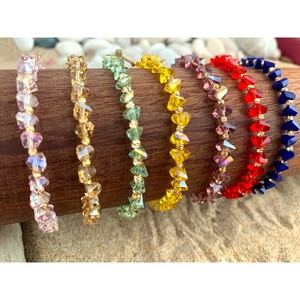 Vibrant <b>Crystal</b> <b>Beaded</b> Bracelets with Gold Plating for Trendy Boutique Resale - Product Image 1