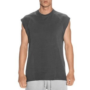 Camiseta Deportiva de Entrenamiento para Hombre, Camiseta sin Mangas para Fisicoculturismo, Yoga, 100% Algodón Jersey, Ropa Deportiva Lisa - Product Image 4