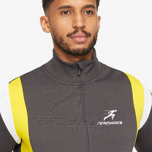 Chaqueta de entrenamiento de pista para hombre con cremalleras laterales con dobladillo de cola caída y detalles sutiles de puño Chaqueta de rendimiento para hombre - Product Image 4