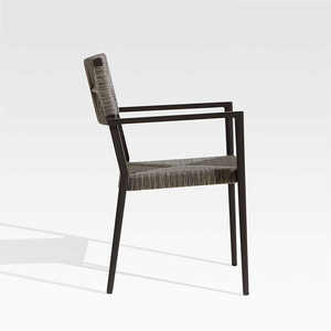 Modern Design <b>Dining</b> <b>Chair</b> with Aluminum Frame and Woven Synthetic <b>Rattan</b> Seat & Backrest for Apartment Indoor & Outdoor Use - Product Image 3