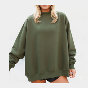 Sweat-shirt streetwear en coton molletonné français, col montant, sans doublure, lavé, brodé sur mesure, écologique, pour l'hiver - Product Image 4