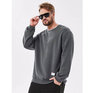 Sudadera ligera de algodón 100% para hombre, sudaderas transpirables de invierno con cuello redondo de Color sólido liso a la moda - Product Image 1