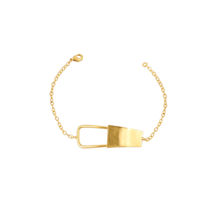 Bracelet chaîne à maillons en laiton plaqué or, bijoux simples personnalisés, pour mariage, fête, cadeau pour femme - Product Image 1
