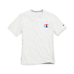 T-shirt da uomo Champion in cotone a vestibilità ampia, 240g, jersey bianco tinta unita, per fitness, taglia L, con stampa 200g, neutra - Product Image 1