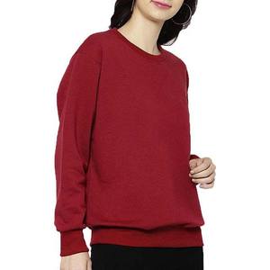 Sweatshirts surdimensionnés 450 GSM respirants, poids lourd, coupe ample, sweatshirts à capuche en coton de couleur rouge surdimensionnée pour femmes - Product Image 3