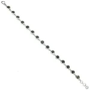 Bracelet en or 14 carats plaqué rhodium, or rose 18 carats, argent sterling 925, onyx noir, élégant et délicat pour un usage quotidien, avec diamant, perle et fleur - Product Image 2
