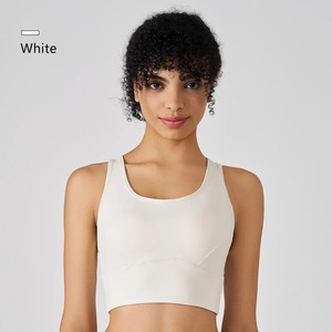 Couleur unie femmes dos croisé haute résistance bandoulière Fitness soutien-gorge serré Sport haut entraînement complet Gym Yoga sous-vêtements - Product Image 5