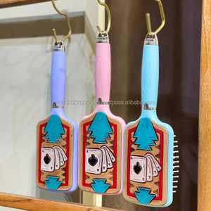 แปรงหวีผมหนังแกะทำด้วยมือสไตล์ตะวันตกขายดีใช้ได้ทุกวัน - Product Image 3