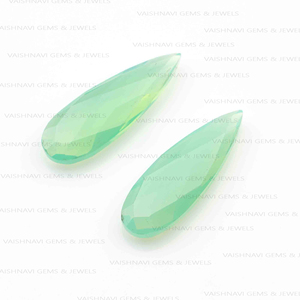 ลูกปัด briolette ลูกแพร์โอปอลสีเขียว10X30มม. เครื่องประดับอัญมณีหลวมที่ปรับเทียบได้ - Product Image 4