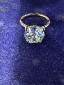 Bague solitaire en or massif 14 carats avec diamant de laboratoire de 4 carats, argent 925 et or jaune massif 10 carats, 14 carats, 18 carats, diamant de laboratoire rond taille brillant - Product Image 2