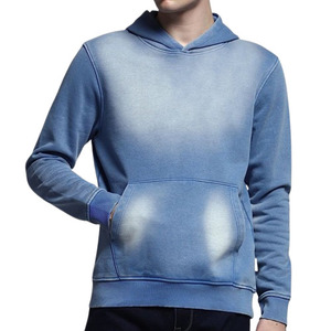 Vente en gros Pullover délavé avec logo brodé sur mesure vêtements d'hiver chauds et confortables coupe décontractée Streetwear sweats à capuche pour hommes casual - Product Image 1