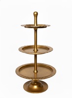 Nouveauté : Présentoir à cupcakes élégant et luxueux en métal doré à 3 niveaux, idéal pour les mariages et les tables de desserts