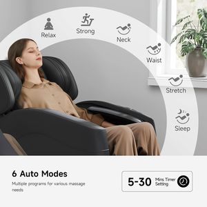 Sillón de Masaje de Cuerpo Completo con Gravedad Cero, Sillones de Masaje Shiatsu Reclinables con Calor, Rodillos de Aire, Masaje de Pies, Modos Automáticos de Masaje - Product Image 5