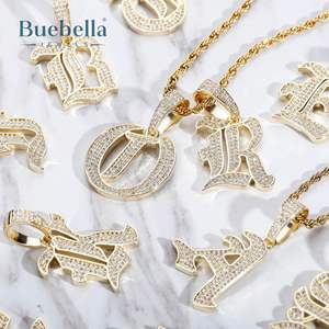 14K or blanc et argent 925 plaqué glacé personnalisé ancien anglais lettre pendentif pour hommes Hip Hop Style Moissanite bijoux - Product Image 6