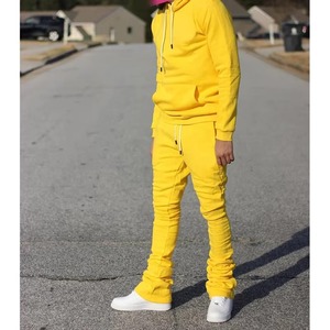 Ropa de calle de invierno para hombre, chándal apilado, venta al por mayor, trajes para correr, sudaderas con capucha, 100% de algodón, ajustado - Product Image 3