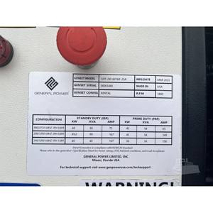 GENPOWERUSA GPR-J50-60 2023 Model Single <b>Three</b> Phase Silent Open Frame AC/DC Generator 1500rpm Speed Auto Start System 380V/480V - Product Image 2