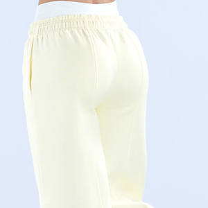 Pantalones holgados personalizados de color crema para mujer, pantalones de alta calidad para correr, atuendo para fitness e informal, venta al por mayor - Product Image 6