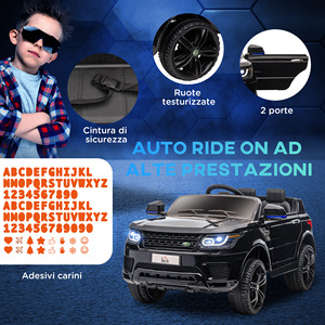 HOMCOM Coche Eléctrico para Niños de 3 a 6 Años con Control Remoto, Luces LED y Bocina, en PP y Metal, 110x68x52 cm - Product Image 4
