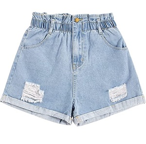 2024 genou longueur été solide poche droite dames Jean Shorts coton pantalon chaud jean court lavé Denim Shorts pour les femmes - Product Image 3