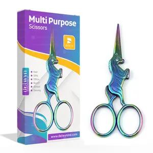 Multi Purpose Unicorn Shape Embroidery Scissors For Fabric Paper Hair Crafts Office Home Professional Use Sewing Scissors