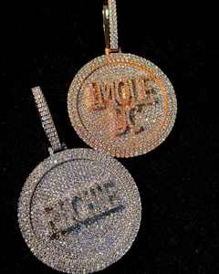 Colgantes de Letras Personalizables de Moissanita Auténtica de Corte Princesa de 3Ct, Chapados en Oro Amarillo de 14K sobre Plata de Ley, Estilo Hip Hop - Product Image 5