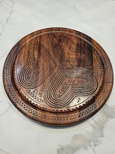 Trois sections en bois fait à la main panier de fruits secs plateau pliable pliable décoratif cuisine stockage pour noix ou tout Snack Becket - Product Image 3