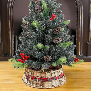 Venta al por mayor tejido a mano natural granja algas marinas redondo árbol de Navidad collar árbol falda accesorio de Vietnam precio barato - Product Image 6