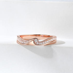 Bague Jeulia en argent sterling plaqué or - Design géométrique romantique vague de mer - Product Image 3