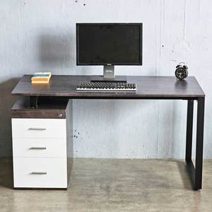 Rectangular 140x60cm HBRT093 Wood <b>Desk</b> with Cabinet Legs and <b>Drawer</b> Durable Rubber Wood Office Furniture - Product Image 2