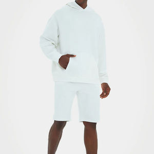 เสื้อสเวตเตอร์คอตตอนผสมสำหรับผู้ชายเสื้อฮู้ดกระเป๋าขนแกะสีทึบแบบกำหนดเองสำหรับฤดูหนาวขายส่ง - Product Image 4