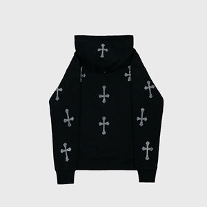 Poids lourd hommes strass à capuche surdimensionné Streetwear coton mélangé sweat à capuche zippé délavé Boxy Fit en gros utilisation personnalisée - Product Image 2